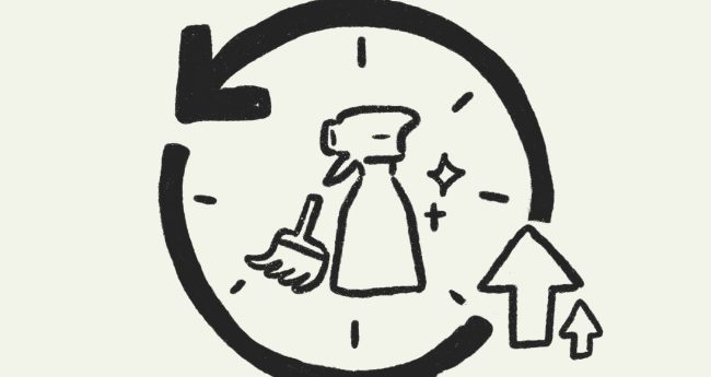 Disinfect hygiene doodle vector, cleaning cycle new normal illustration